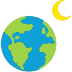 planet earth and moon