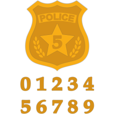 police symbol with numbers