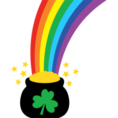 pot of gold with rainbow
