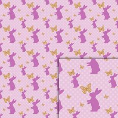 purple rabbit butterfly pattern