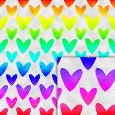 rainbow hearts foil style pattern