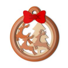 reindeer circle ornament tag