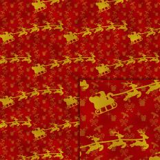 santa and sleigh foil style pattern