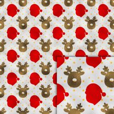 santa reindeer foil style pattern
