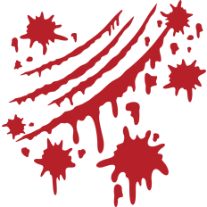 scratch and blood splatter