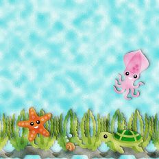 sea scene foil style pattern