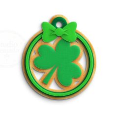 shamrock circle ornament tag