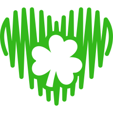 shamrock scribbled heart