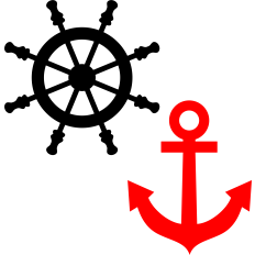 ship wheel and anchor