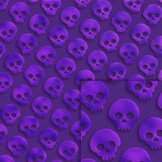 skulls foil style pattern