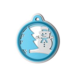 snowman circle ornament tag