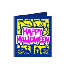 spooky halloween tree card