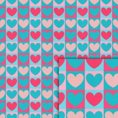 squares heart pattern