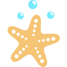 starfish with bubbles