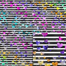 stripes heart foil style pattern