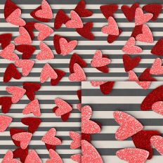 stripes hearts glitter pattern