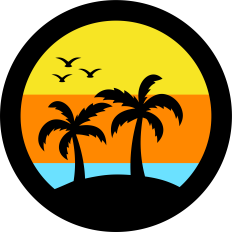 summer coconut tree circle
