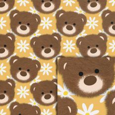 teddy bear flowers pattern