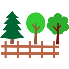 trees and farm fence