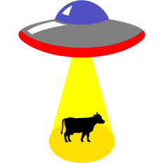 ufo abducting the cow