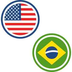 usa and brazil circle flag