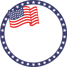 usa flag circle frame