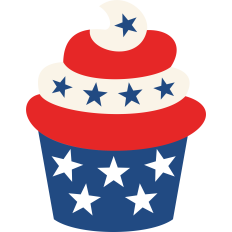 usa flag cupcake