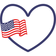 usa flag heart frame