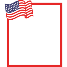usa flag square frame