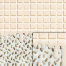 white chocolate melted gold sprinkles pattern
