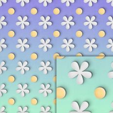 white flowers dots pattern