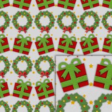 wreath and gift paper style pattern