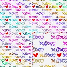 xoxo colors foil style pattern