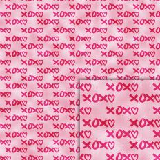 xoxo pink foil style pattern