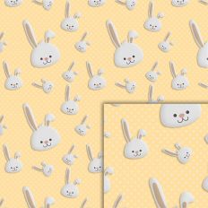 yellow bunnies dots pattern