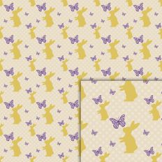 yellow rabbit butterfly pattern
