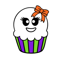 HALLOWEEN CUPCAKE SVG | GIRL GHOST SVG