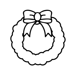 CHRISTMAS WREATH OUTLINE SVG | CHRISMTAS SVG