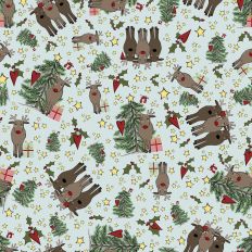 Reindeer Fun on Blue skies printable background
