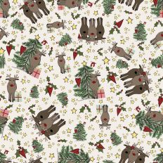 Reindeer fun on Cream printable background