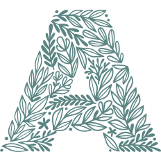 letter A with leaves