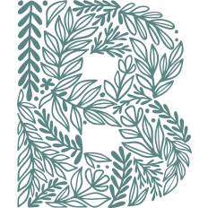 letter b with leaves
