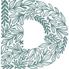 letter d with leaves
