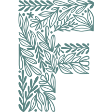 letter f with leaves