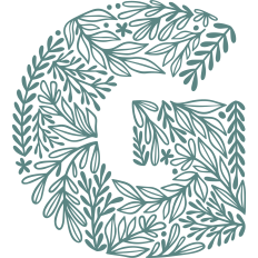 letter g with leaves