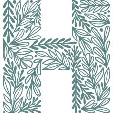 letter h with leaves