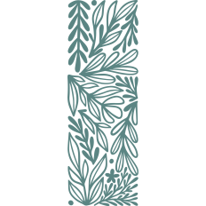 letter I with leaves