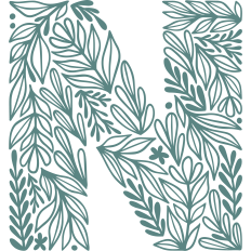 letter n with leaves