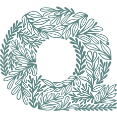 letter q with leaves