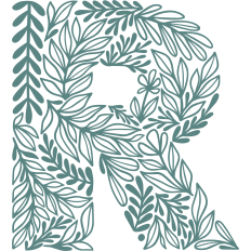 letter r with leaves